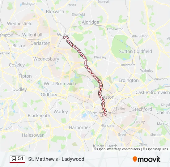 51 Bus Line Map