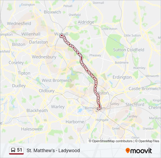 51 Bus Line Map