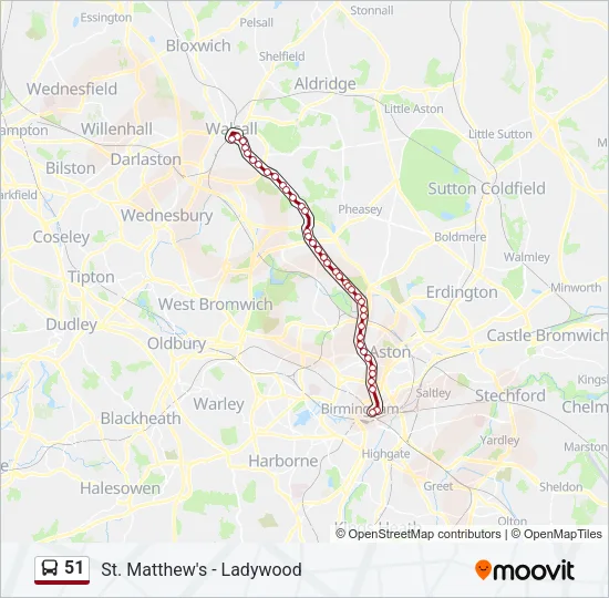 51 Bus Line Map
