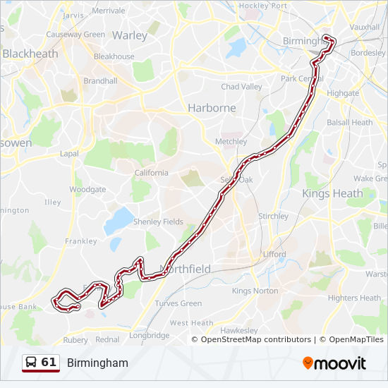 Bus 61 Route Map 61 Route: Schedules, Stops & Maps - Birmingham (Updated)