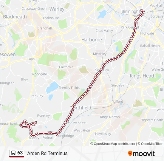 63 Bus Line Map
