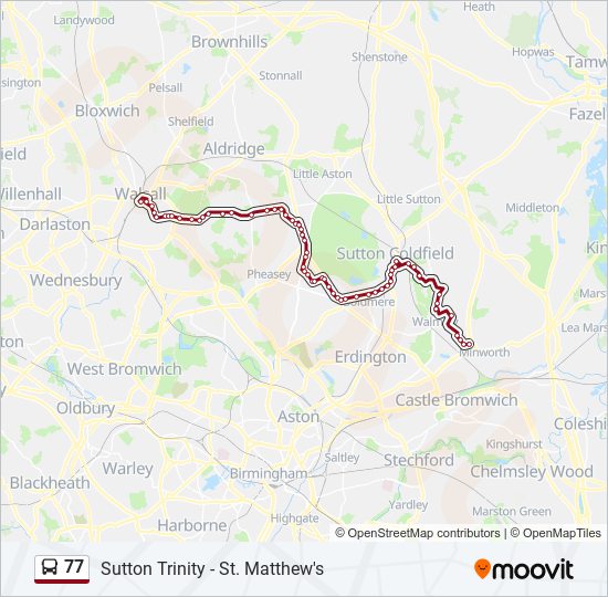 77 bus Line Map