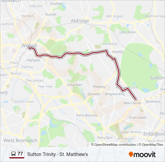 77 Route Schedules Stops Maps Walsall Updated 