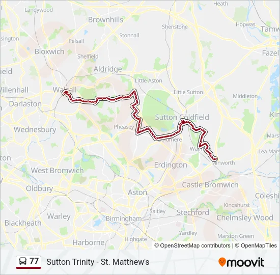 77 Bus Line Map