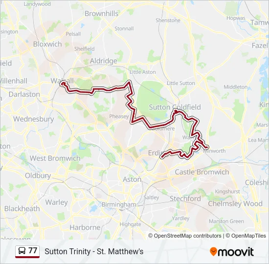 77 Bus Line Map