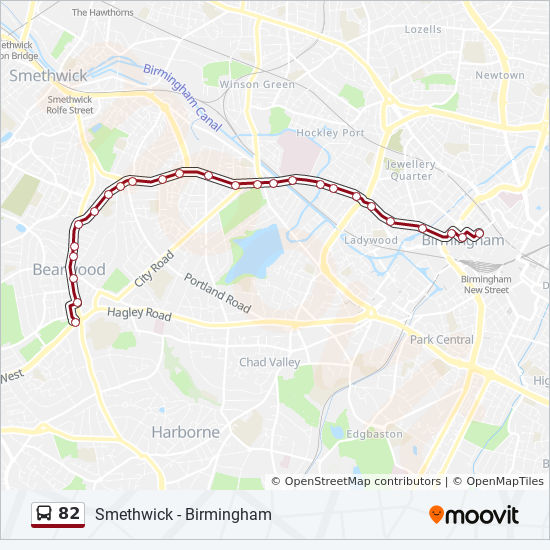 Bus 82 Route Map 82 Route: Schedules, Stops & Maps - Bearwood (Updated)