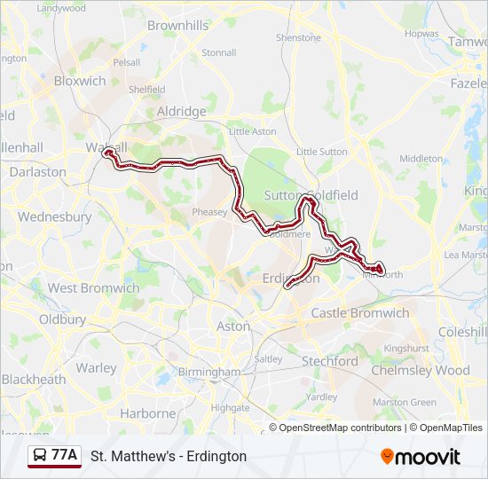 77A Bus Line Map