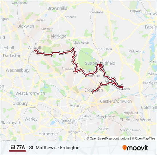 77A Bus Line Map