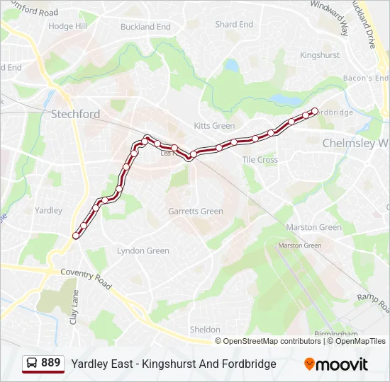 889 Bus Line Map