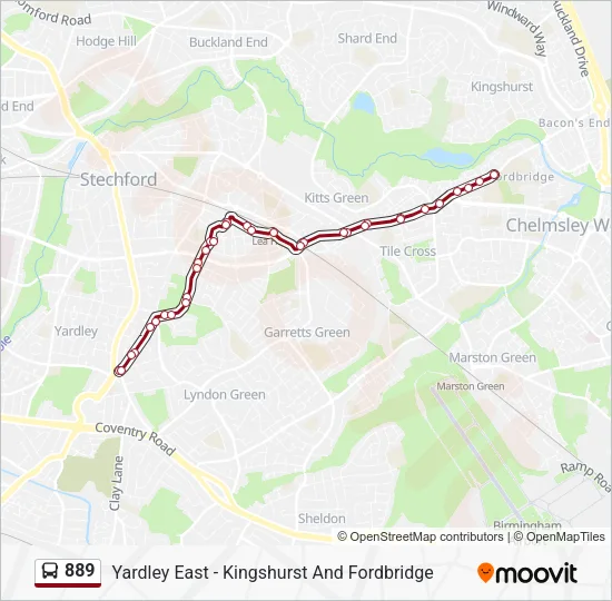 889 Bus Line Map