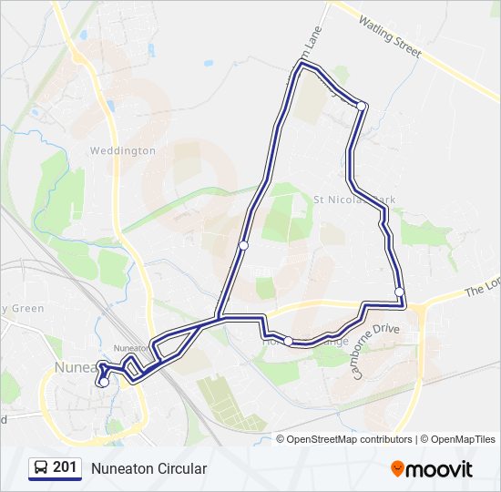 201 bus Line Map