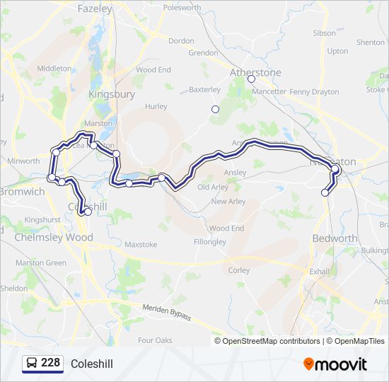 Bus 228 Route Map 228 Route: Schedules, Stops & Maps - Coleshill (Updated)