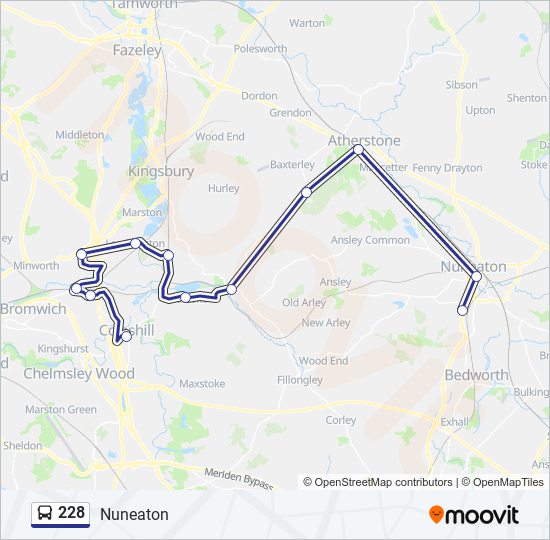 Bus 228 Route Map 228 Route: Schedules, Stops & Maps - Nuneaton (Updated)