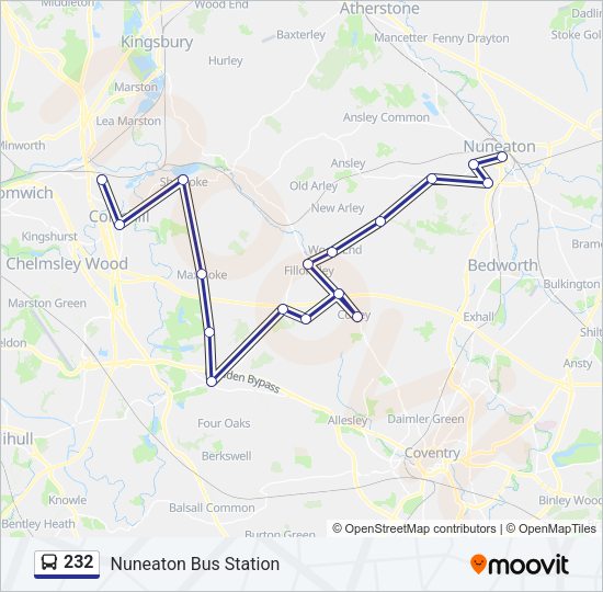 232 Bus Line Map
