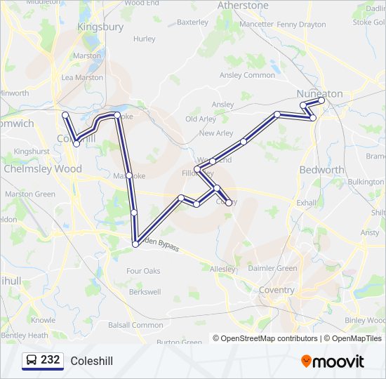 232 Bus Line Map