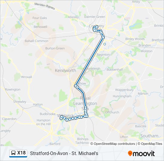 x18 Route Schedules, Stops & Maps Warwick (Updated)