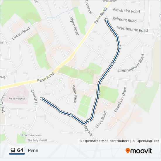 Bus 64 Route Map 64 Route: Schedules, Stops & Maps - Wolverhampton (Updated)