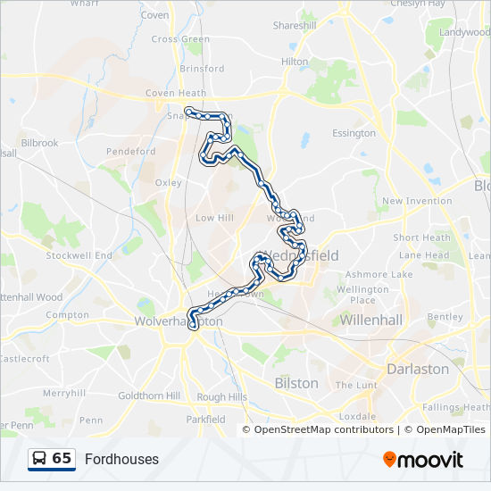 Bus 65 Route Map 65 Route: Schedules, Stops & Maps - Fordhouses (Updated)