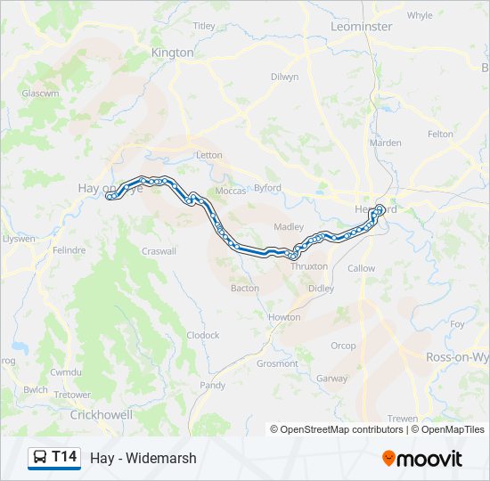 T14 bus Line Map