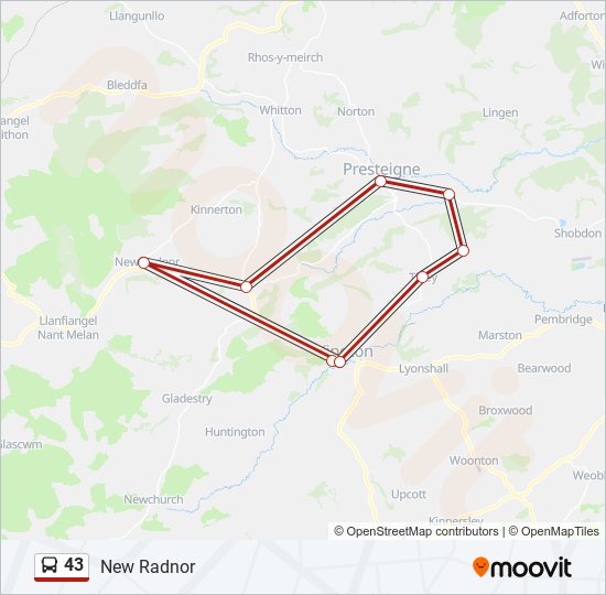 43 Bus Line Map