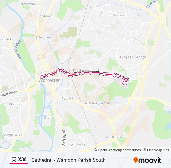 X38 bus Line Map