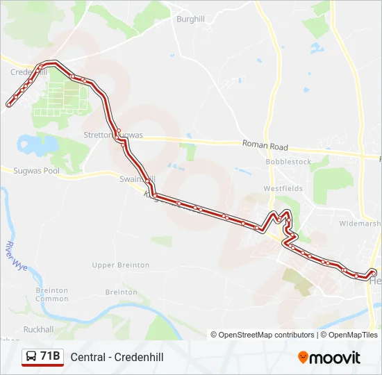 71B Bus Line Map