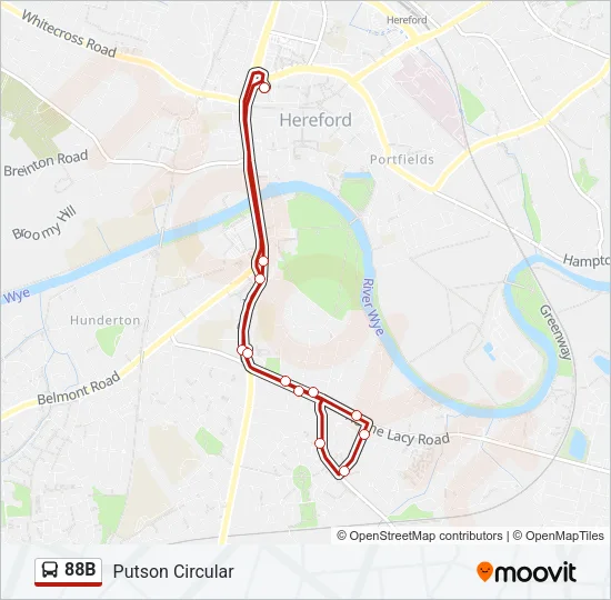 88B Bus Line Map