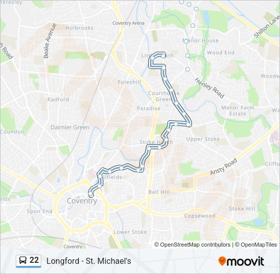 22 Bus Line Map