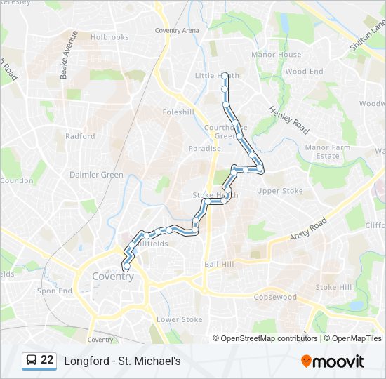 22 Bus Line Map
