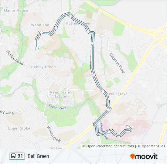 Bus 31 Route Map 31 Route: Schedules, Stops & Maps - Bell Green (Updated)