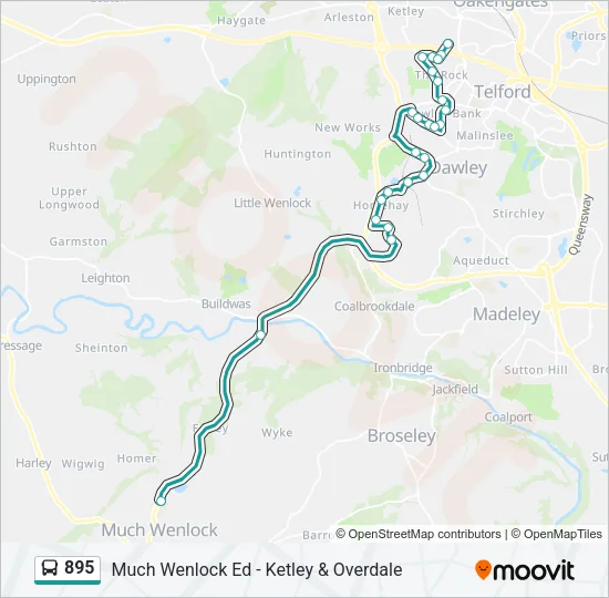 895 Bus Line Map