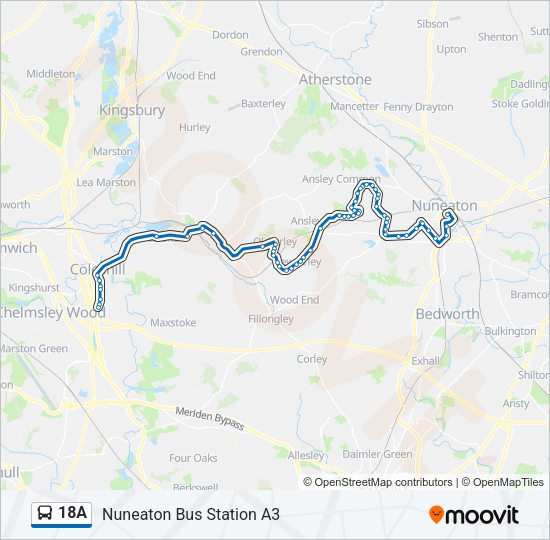 18A Bus Line Map