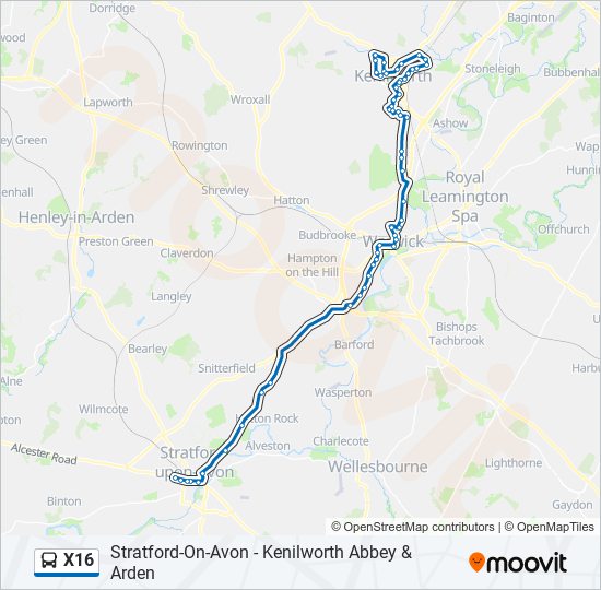 X16 Bus Line Map