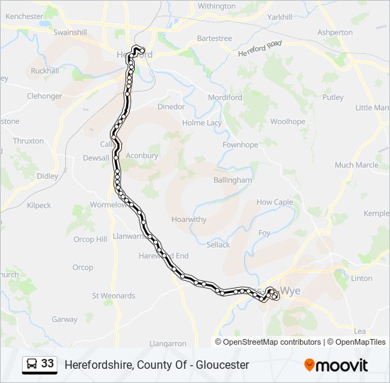 33 Route: Schedules, Stops & Maps - Hereford (Updated)