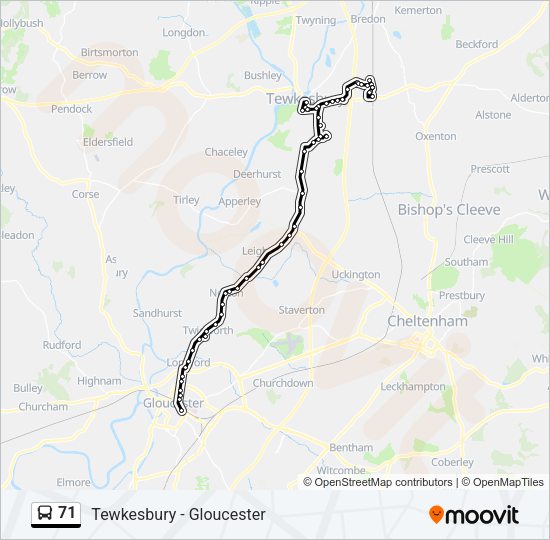 71 Bus Line Map