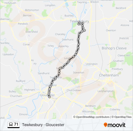 71 Bus Line Map