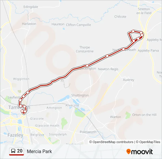 20 Bus Line Map