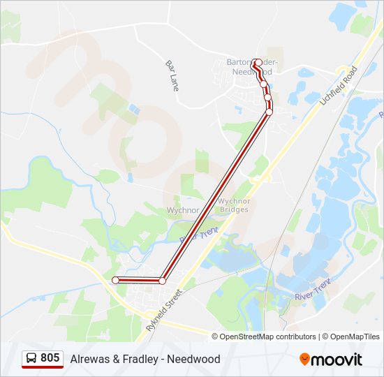 805 Route Schedules, Stops & Maps Barton under Needwood (Updated)
