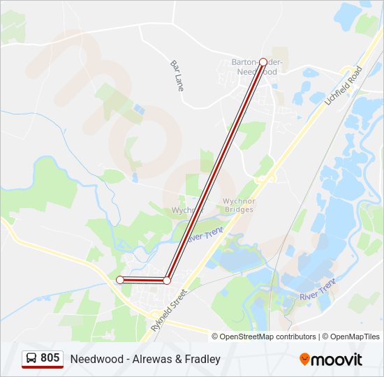 805 Bus Line Map