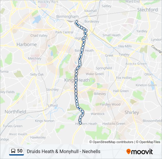 50 Bus Line Map