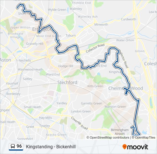 96 Bus Line Map