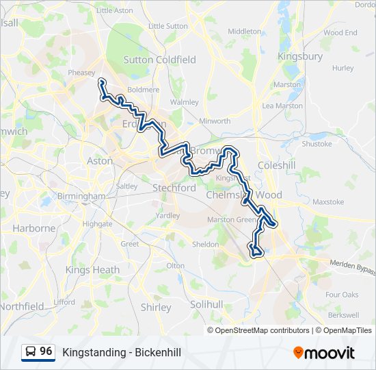 96 Bus Line Map