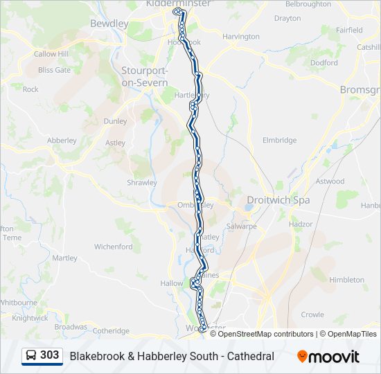 303 Bus Line Map