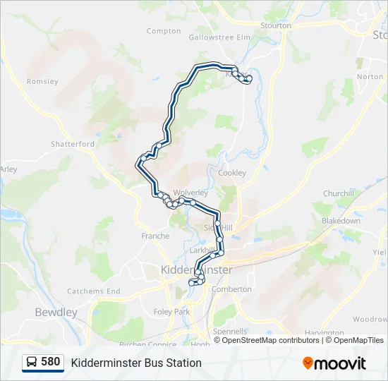 580 Bus Line Map