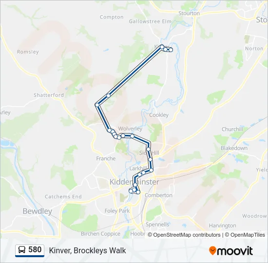 580 Bus Line Map