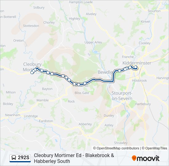 292S Bus Line Map