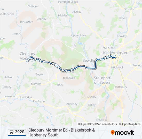 292s Route: Schedules, Stops & Maps - Kidderminster (Updated)