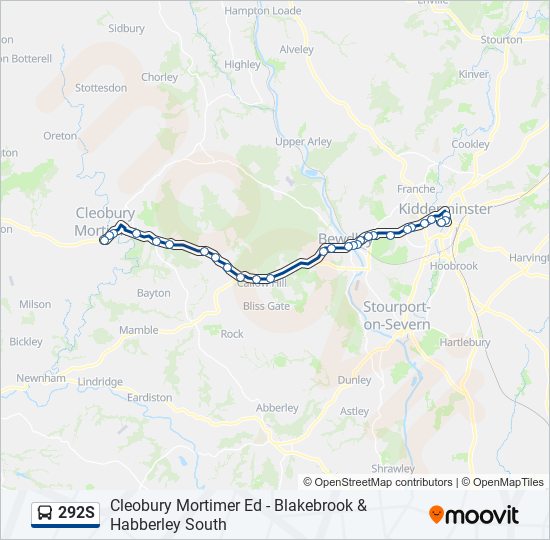 292s Route Schedules, Stops & Maps Cleobury Mortimer (Updated)