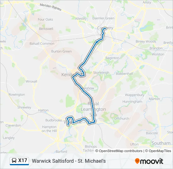 X17 Bus Line Map