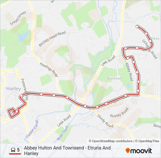 5 Bus Line Map